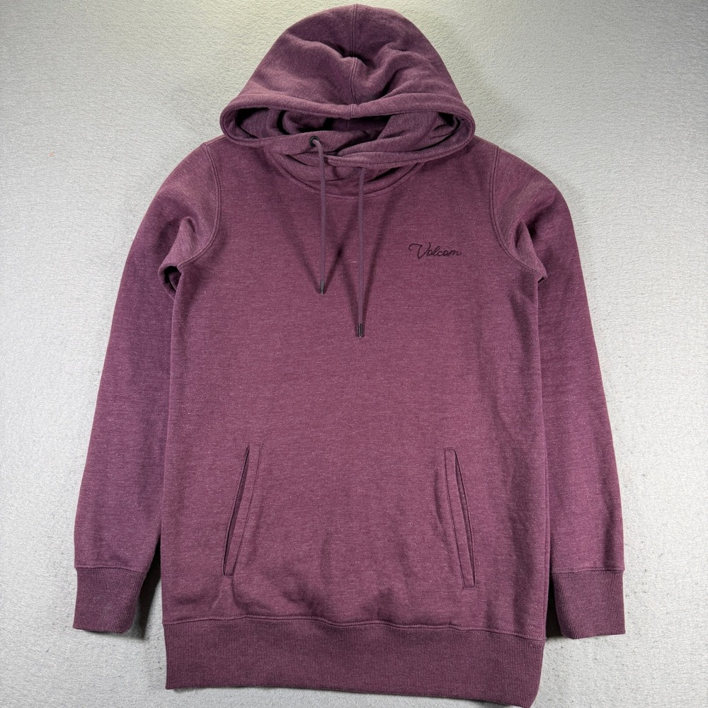 Volcom Purple Heathered Pullover Hoodie Cowl Neck Long Sleeve Sweatshirt XS‎